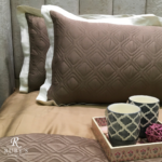 Quadro Tortilla Brown & Off-White Quilted Bedspread