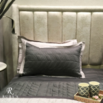 Zenith Steel Grey & Light Grey Quilted Bedspread