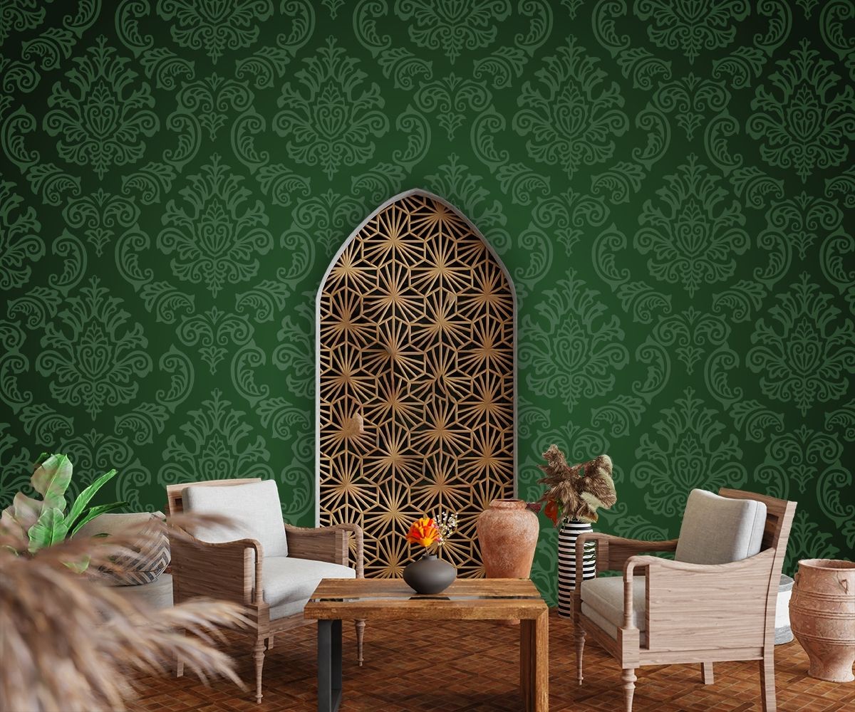 Dark-Green-Damask-Wallpaper-for-Walls-M